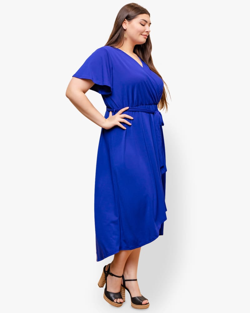Royal blue wrap cheap dress plus size